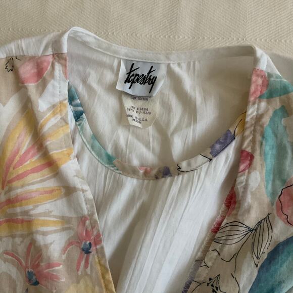 Vintage Tapestry Floral Tie Back Vest Shirt - Picture 4 of 8